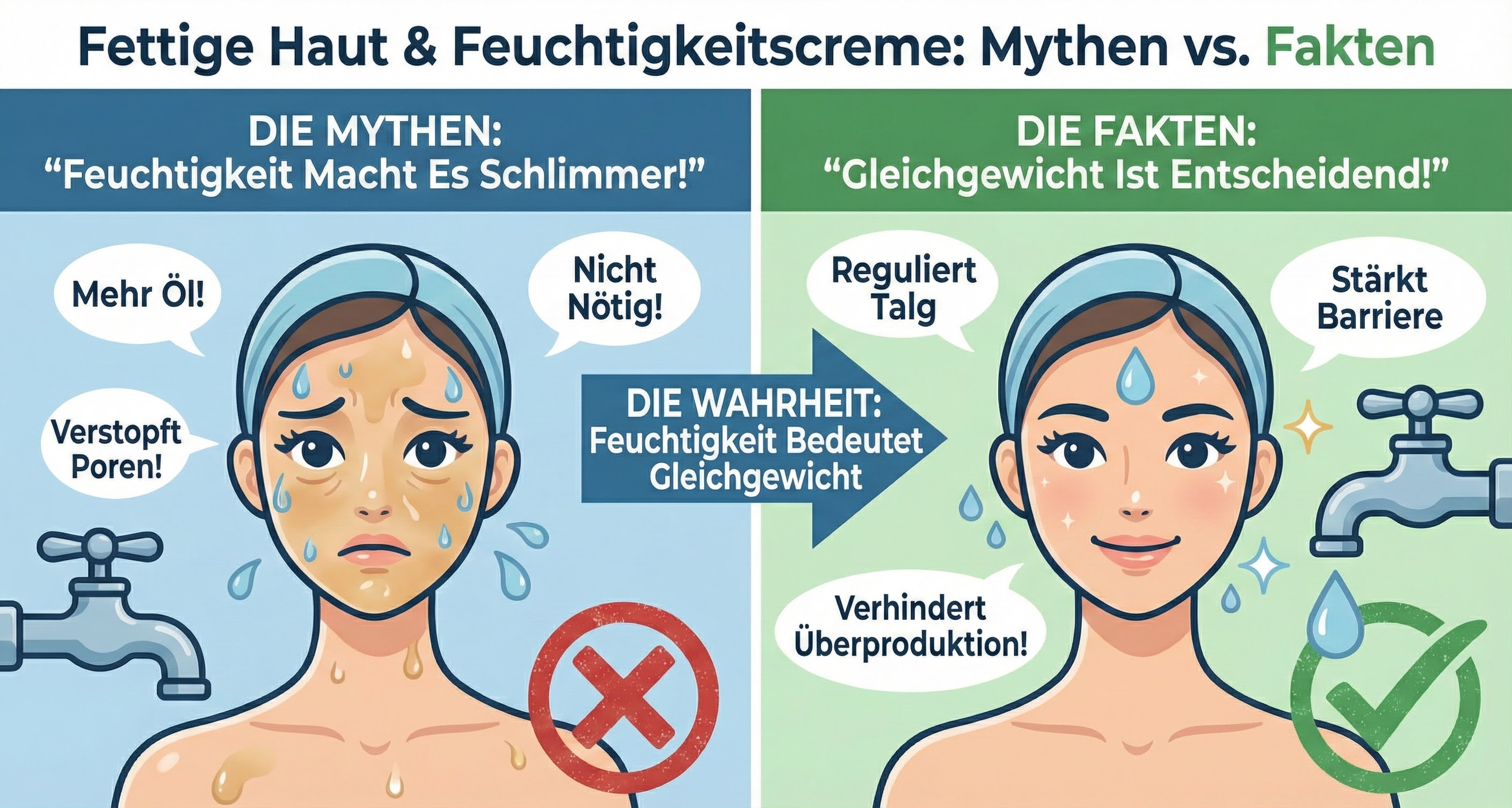 Warum fettige Haut Feuchtigkeit braucht: Mythen entlarvt & Vollständiger Pflege-Guide