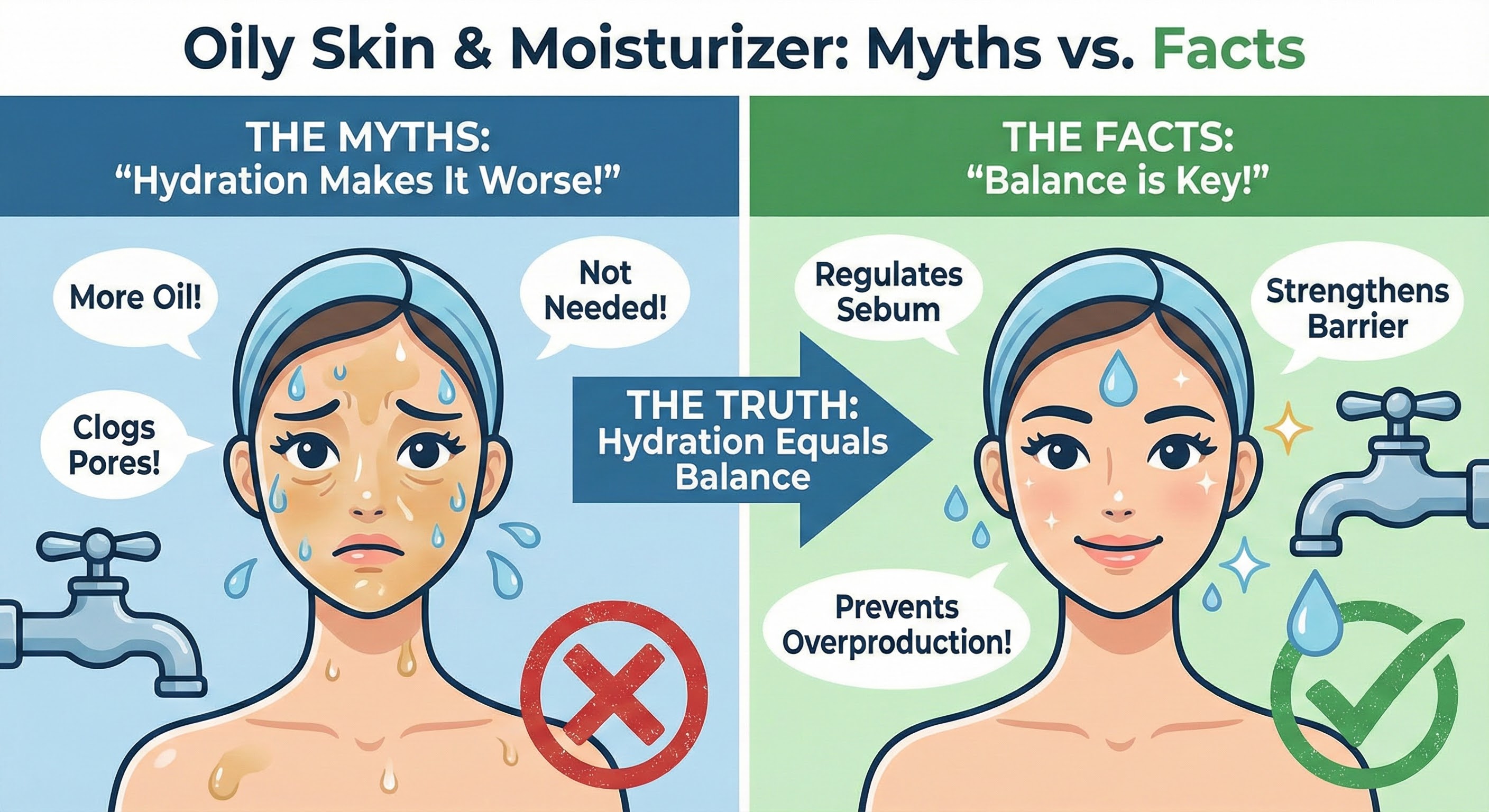 Why Oily Skin Needs a Moisturizer: Debunked Hydration Myths & Complete Care Guide