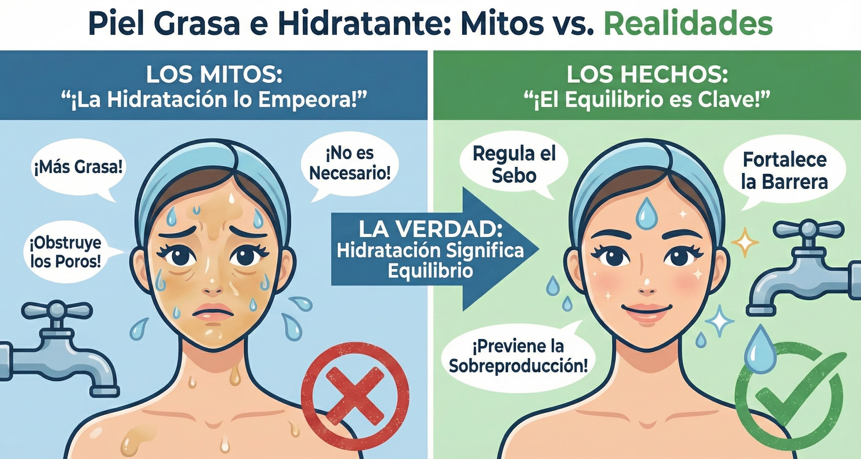 Por qué la piel grasa necesita hidratante: Mitos desmentidos y guía completa