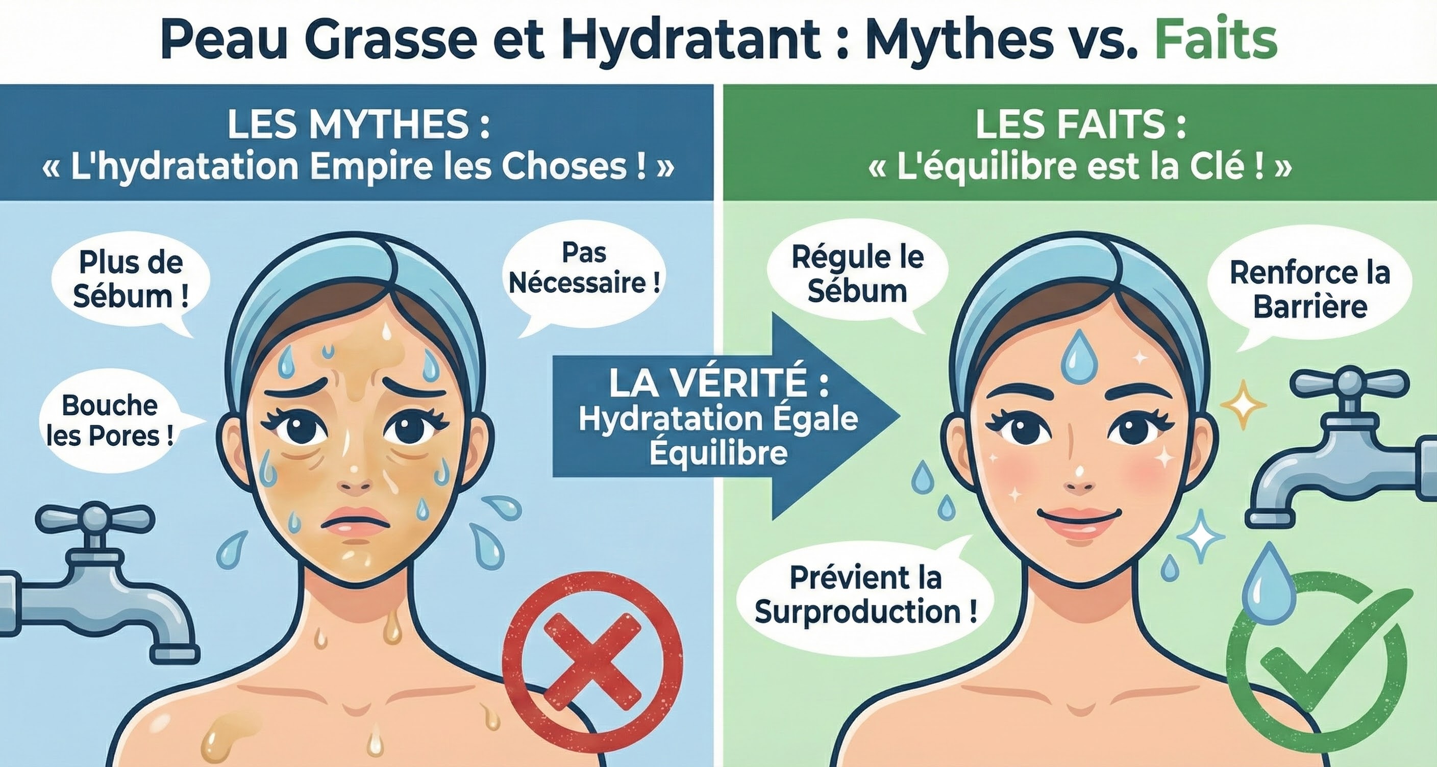 Pourquoi les peaux grasses ont besoin d'un hydratant : Mythes démystifiés & Guide complet