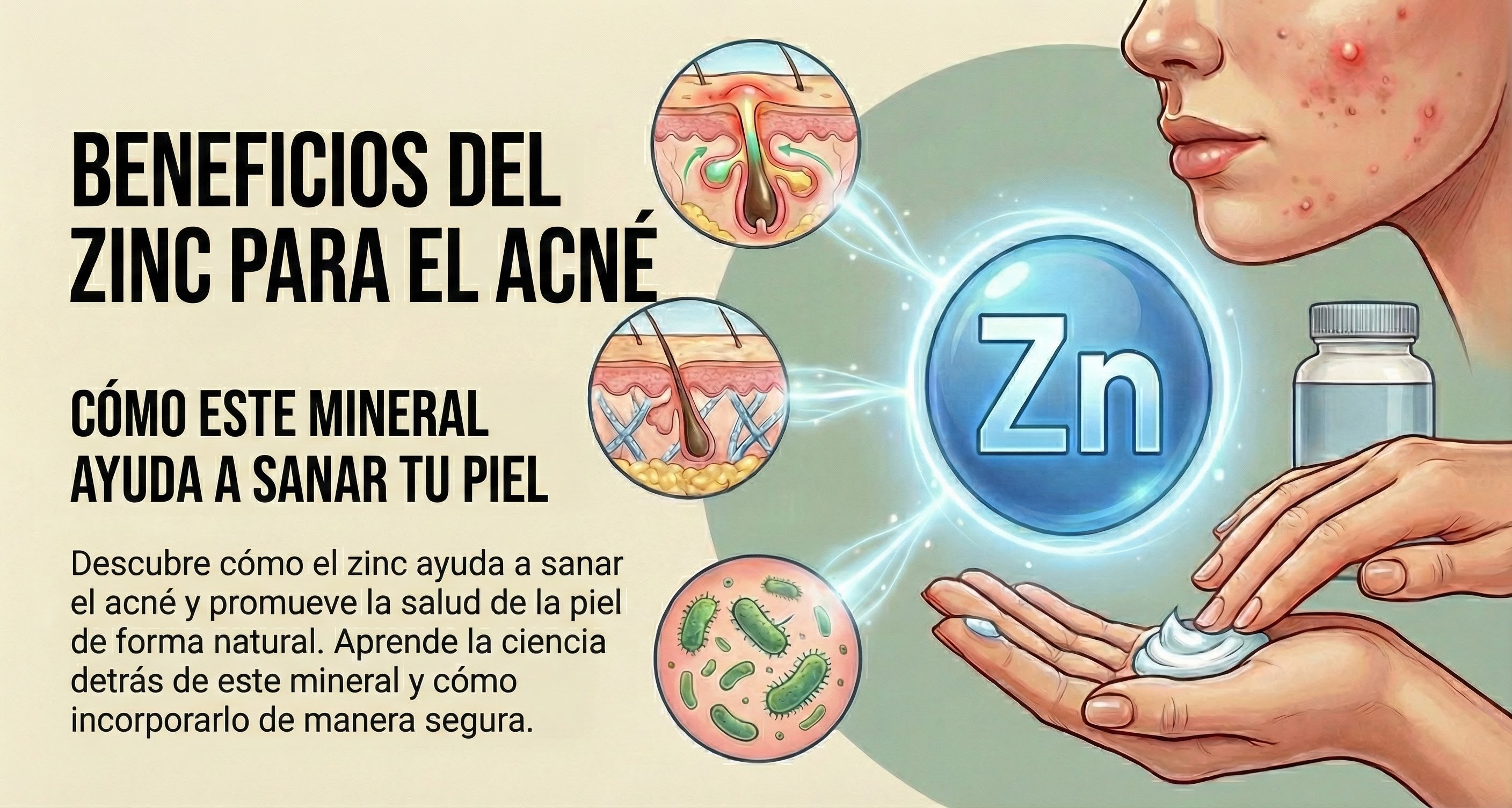Zinc para el acné: cómo este mineral ayuda a tu piel a sanar