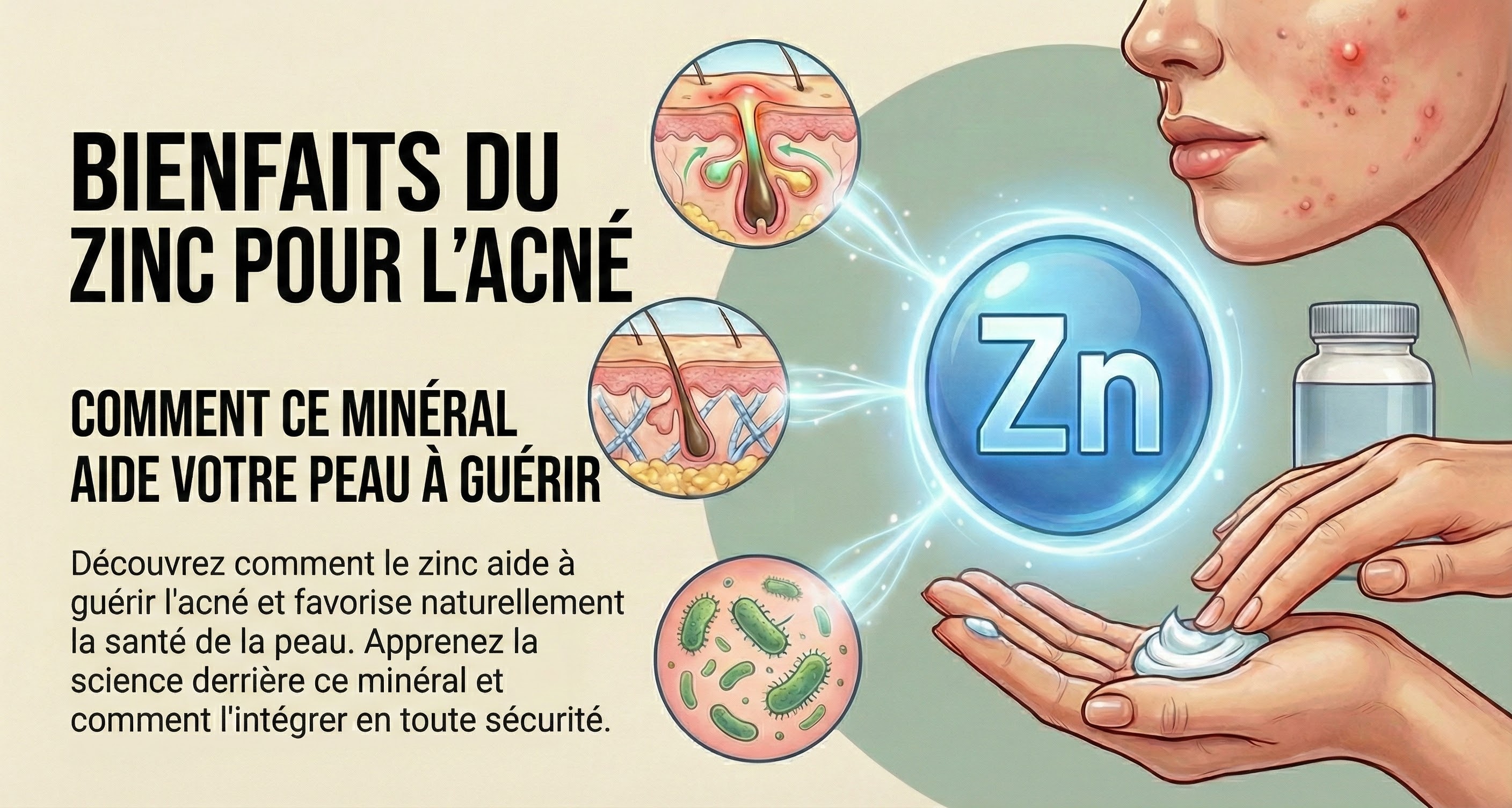 Le zinc pour l'acné : comment ce minéral aide votre peau à guérir